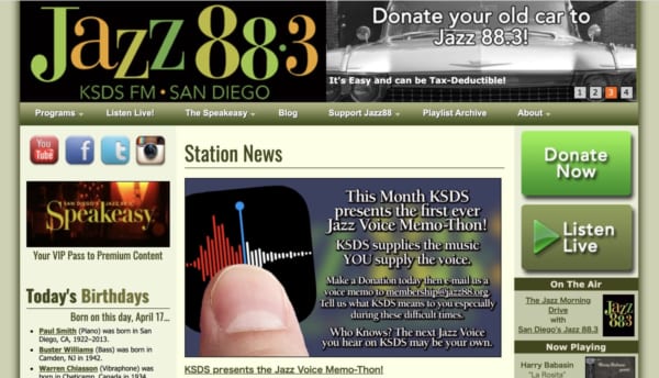 San Diego's Jazz 88.3。玄人好みの選曲が人気の米サンディエゴのローカル局 