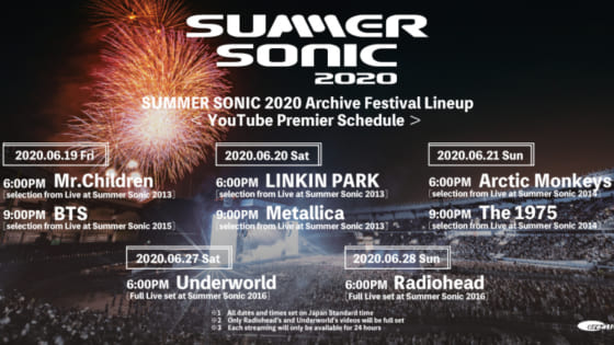 SUMMER SONIC 2020 ARCHIVE FESTIVAL